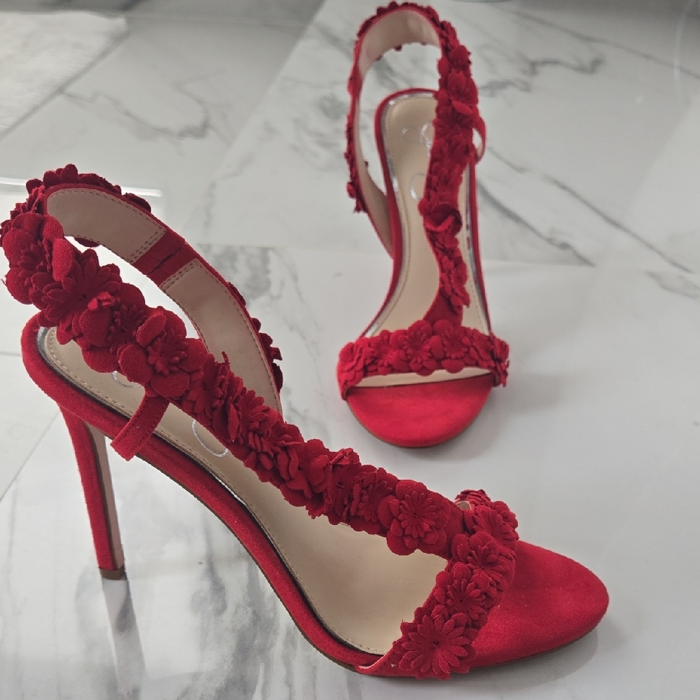Jessica Simpson Red Floral Heels